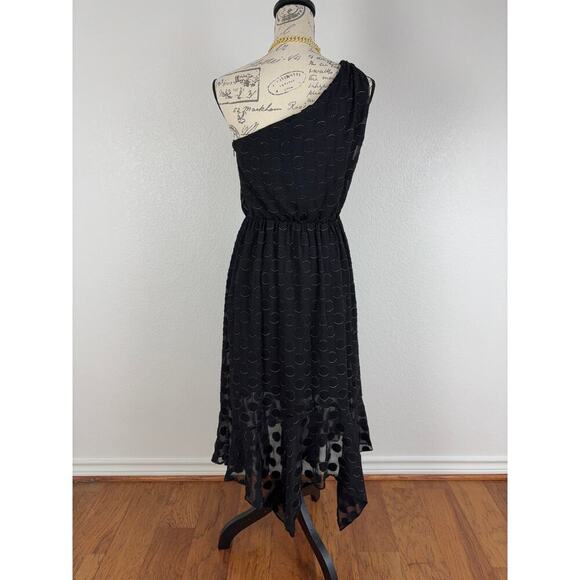 B18 Monique Lhuillier Midi Dress Womens 4 One Shoulder Audrey Hepburn Cocktail - Picture 4 of 9